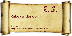 Rebeka Sándor névjegykártya